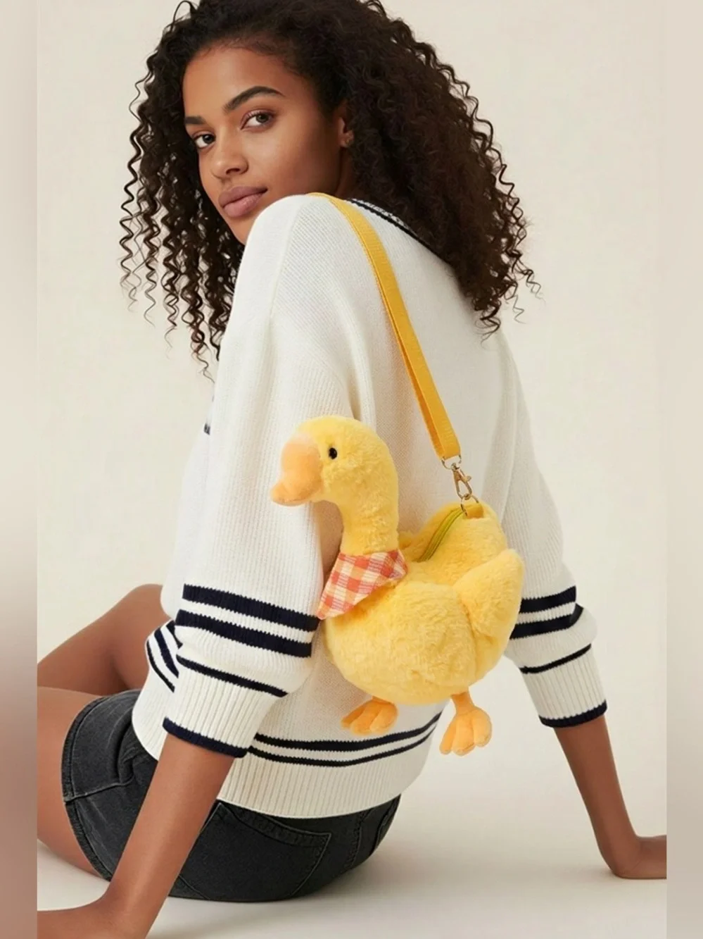NWT Yellow Plush Duck Crossbody Novelty Bag Purse